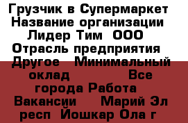 Грузчик в Супермаркет › Название организации ­ Лидер Тим, ООО › Отрасль предприятия ­ Другое › Минимальный оклад ­ 19 000 - Все города Работа » Вакансии   . Марий Эл респ.,Йошкар-Ола г.